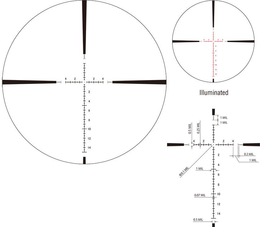 Fix reticle. Прицел March Tactical 4-40=52 FMJ-3. March Tactical 3-24x42 FFP. Оптический прицел March 3-24x52 с подсветкой FML-1. March Tactical 3-24×42 FFP.