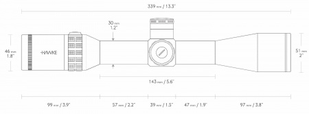  Hawke Sidewinder 30 SF 4.5-14x44 ( 10x Half Mil)  