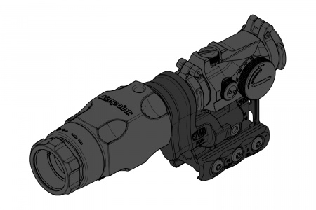 ��������� Spuhr ��� Aimpoint T-2 � Magnifier �� Picatinny, H=57�� RDF-20225K