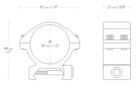 Кольца Hawke 30мм на Weaver низкие (BH=6мм) 22 115 Кольца Hawke 30мм на Weaver низкие (BH=6мм) 22 115
