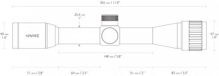  Hawke Vantage 4x32 AO ( Mil Dot)