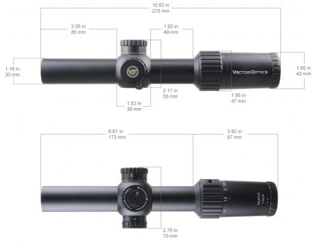  Vector Optics Taurus 1-6x24 SFP ( VTC-CMIL)  