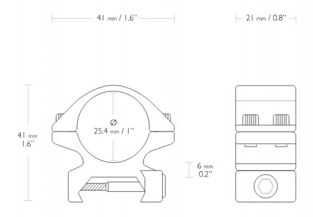 ������ Hawke 25.4�� �� Weaver ������ (BH=6��) 22 112