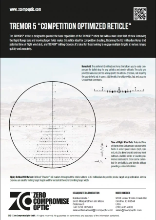 ������ ZCO ZC840 8-40x56 FFP CCW 0.1MIL (����� Tremor5) � ����������