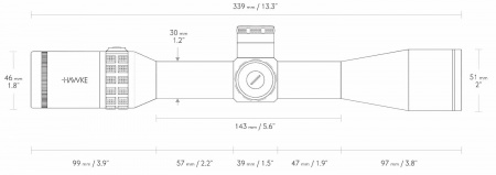 ������ Hawke Sidewinder 30 SF 6.5-20x44 (����� 20x Half Mil) � ����������