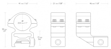 ������ � ������� Hawke 25.4�� �� Weaver ������� (BH=15��)