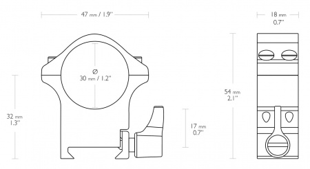 ������������� ������ Hawke Professional 30�� �� Weaver (BH=17��) 23 107