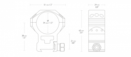 ������ Hawke Tactical 34�� �� Weaver ������� (BH=21��)