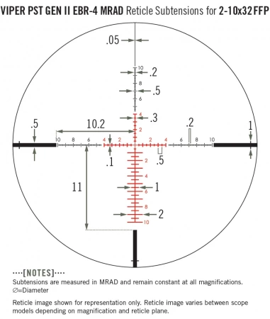 ������ Vortex Viper PST GEN II 2-10x32 FFP � ����������, ����� EBR-4 (MRAD)