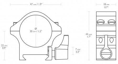 ������������� ������ Hawke Professional 30�� �� Weaver (BH=7��) 23 105
