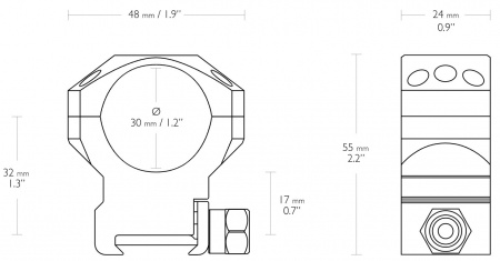 ������ Hawke Tactical 30�� �� Weaver ������� (BH=17��)